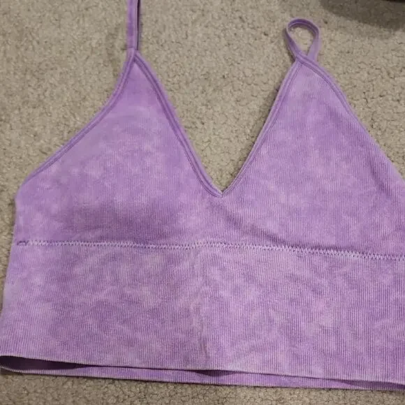 Zenana Padded V-Neck Bralette Cami – Lavender, Small - Picture 2 of 5
